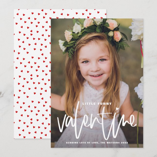 Kleiner Funny Valentine Lettering Valentinstag Feiertagskarte (Vorne/Hinten)