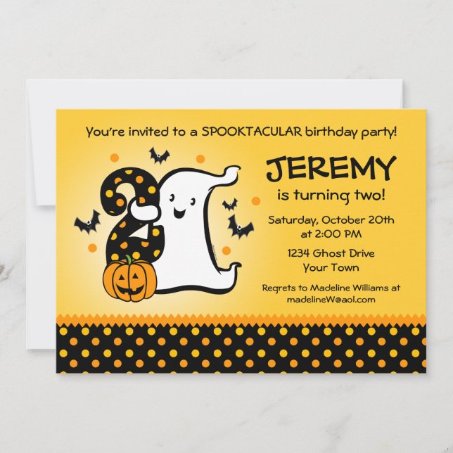 Kleiner Geist 2. Geburtstag Einladung (Vorderseite)