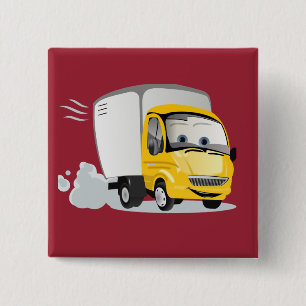 Kleiner Gelber Cartoon LKW für Kinder! Button