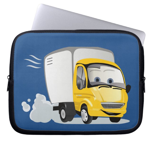 Kleiner Gelber Cartoon LKW für Kinder! Laptopschutzhülle (Vorderseite)