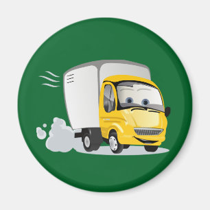 Kleiner Gelber Cartoon LKW für Kinder! Magnet