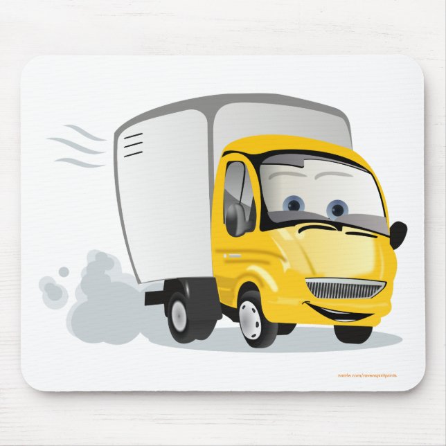Kleiner Gelber Cartoon LKW für Kinder! Mousepad (Vorne)