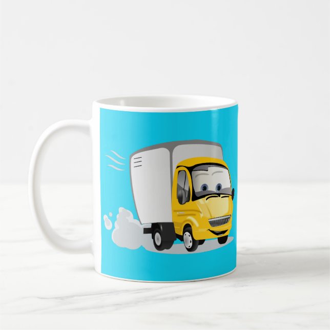 Kleiner Gelber Cartoon LKW für Kinder! Tasse (Links)