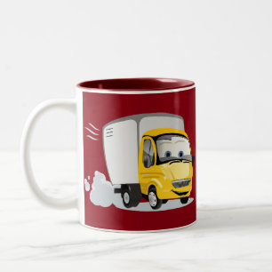Kleiner Gelber Cartoon LKW für Kinder! Zweifarbige Tasse