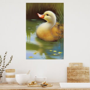 Kleiner gelber Entchen - AI-Fantasie-Stillleben Poster