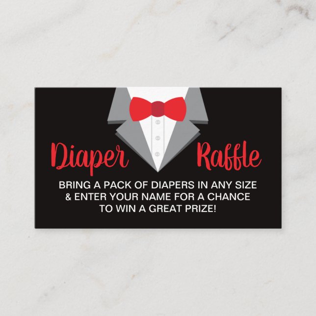 Kleiner Gentleman Diaper Raffle Ticket, Tuxedo Visitenkarte (Vorderseite)