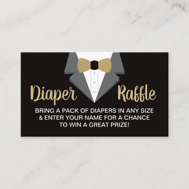 Kleiner Gentleman Diaper Raffle Ticket, Tuxedo Visitenkarte (Vorderseite)