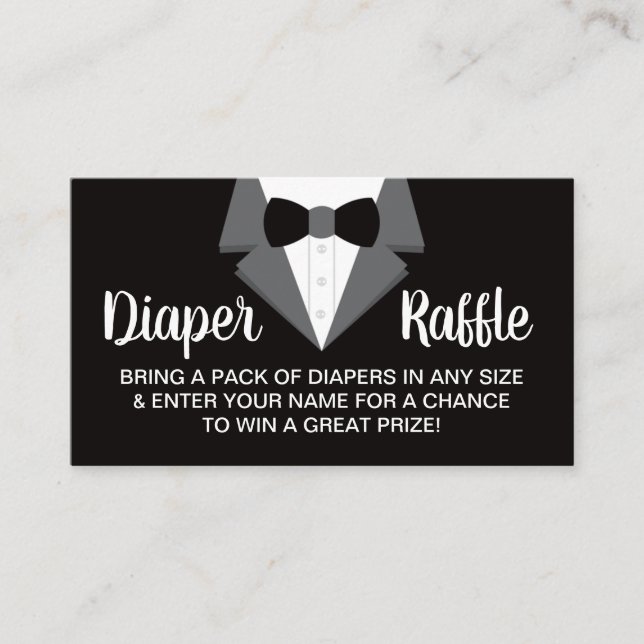Kleiner Gentleman Diaper Raffle Ticket, Tuxedo Visitenkarte (Vorderseite)