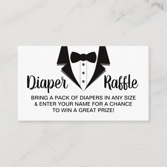 Kleiner Gentleman Diaper Raffle Ticket, Tuxedo Visitenkarte (Vorderseite)