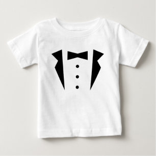 Kleiner Gentleman Tuxedo mit Black Bow Krawatte Baby T-shirt