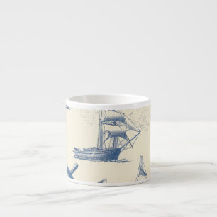 Kleiner Glas-Cup mit Meeresdetails Espressotasse