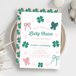 Kleiner Glücksbringer-Bogen Shamrock Mädchen 1. Ge Einladung
