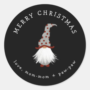 Kleiner Gnome Weihnachtssticker Runder Aufkleber