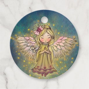 Kleiner Goldener Engel Niedliche Whimsikkunst Geschenkanhänger
