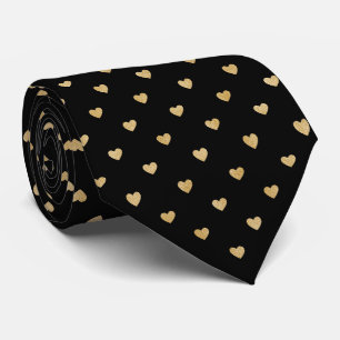 Kleiner goldener Glitzer Herzmuster Krawatte
