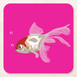 Kleiner Goldfisch -  Rechteckiger Pappuntersetzer