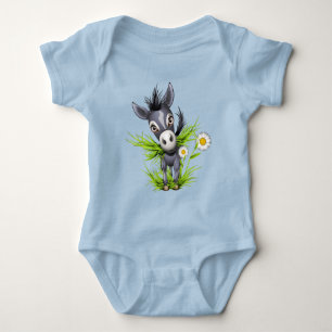 Kleiner grauer Esel Baby Strampler