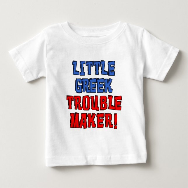 Kleiner griechischer Trouble Maker Baby T-shirt (Vorderseite)