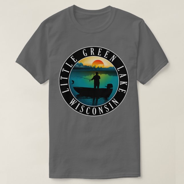 Kleiner grüner See Wisconsin Fischerei T-Shirt (Design vorne)