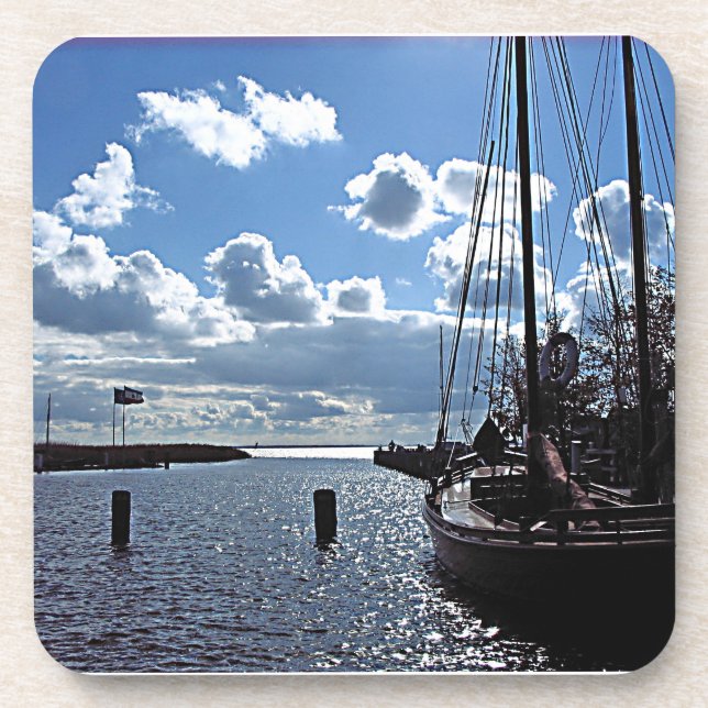 Kleiner Hafen-Korken-Untersetzer Untersetzer (Vorderseite)