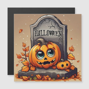 Kleiner Halloween-Grabstein Magnetkarte