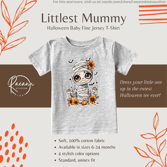Kleiner Halloween Mummy Baby Fine Jersey T - Shirt (Von Creator hochgeladen)