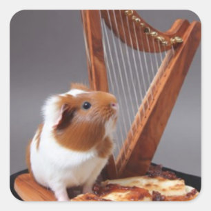 Kleiner Harfenspieler-Meerschweinchen – Künstleris Quadratischer Aufkleber