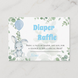 Kleiner Häschen-Junge-Baby-Shower-Windel-Raffle Begleitkarte