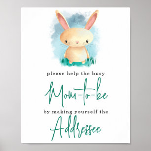 Kleiner Hase - Adressat werdende Mutter Poster