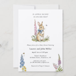 Kleiner Hase auf dem Weg Baby Junge Baby Shower Einladung