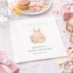 Kleiner Hase auf dem Weg Neutrale Babyparty Serviette