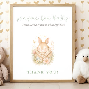 Kleiner Hase Baby Shower Gebete für das Baby Poster