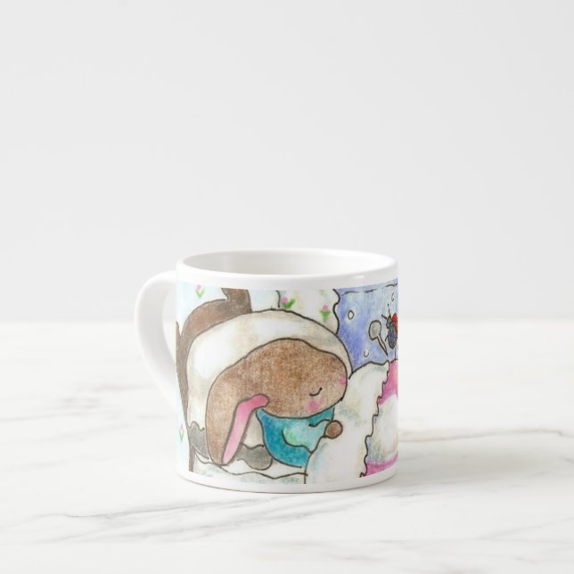 Kleiner Hase im Bett Tasse (Vorderseite Links)