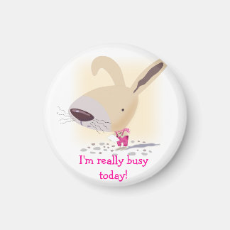 Kleiner Hase in rosa Pants Custom Round Magnet