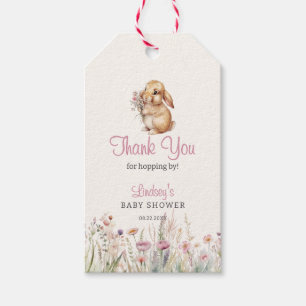 Kleiner Hase Pastell Blumen Danke Geschenkanhänger