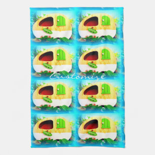 kleiner Haus-Sinti und Romawohnwagen Geschirrtuch