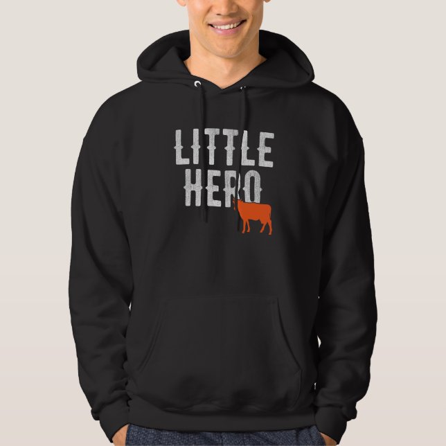 Kleiner Held   Süßes Tier Kuh Hoodie (Vorderseite)