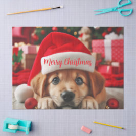 Kleiner Helfer-Welpe des Weihnachtsmanns Seidenpapier