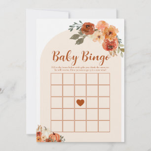 Kleiner herbstlicher Kürbis-Baby-Bingo-Baby-Shower Einladung