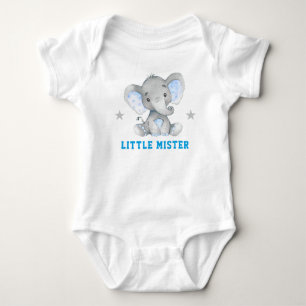 Kleiner Herr Gentleman Blau Junge Elefant Baby Strampler