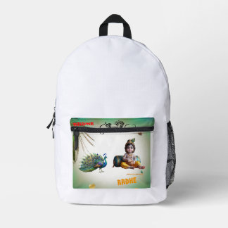 Kleiner Herr Krishna Pfau Janmashtami Bedruckter Rucksack