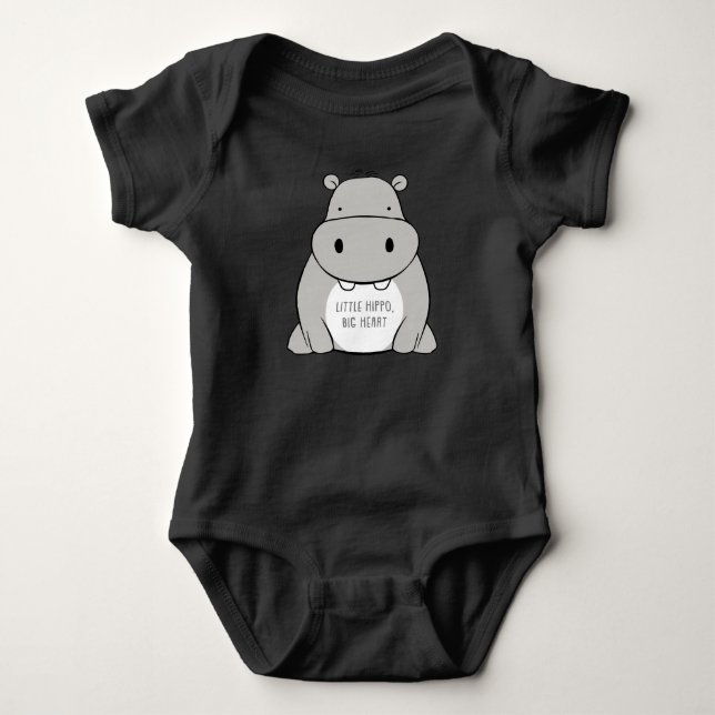 Kleiner Hippo, großes Herz. Baby Strampler (Vorderseite)