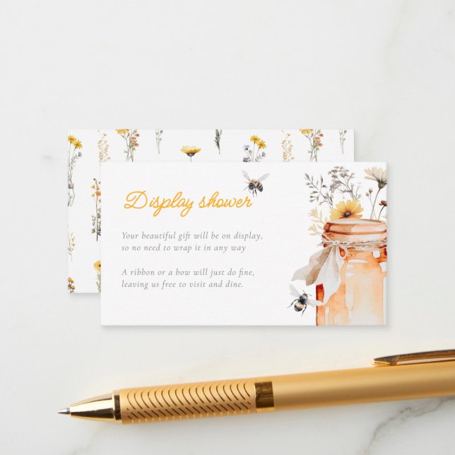 Kleiner Honig auf der Display-Dusche Begleitkarte (Vorderseite/Rückseite Beispiel)