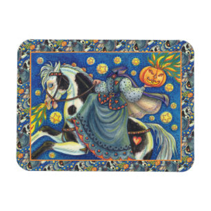 KLEINER HORSEWOMAN, SIDESADDLE AUF HALLOWEWEEN PIN MAGNET