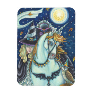 KLEINER HORSEWOMAN, UNICORN & OWL, SCHLAFHOLLOW MAGNET
