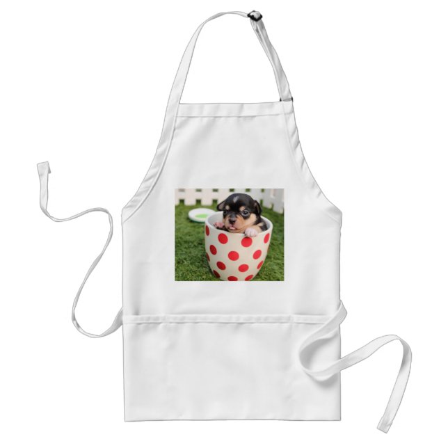 Kleiner Hund in der Tasse Schürze (Vorne)