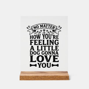 Kleiner Hund Liebt Dich Vintage-Typografie-Design_ Acrylschild