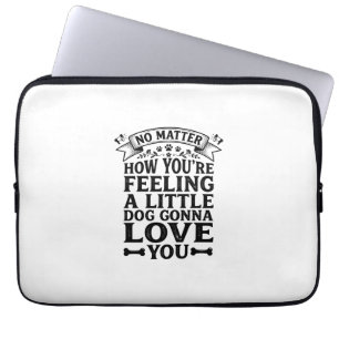 Kleiner Hund Liebt Dich Vintage-Typografie-Design_ Laptopschutzhülle