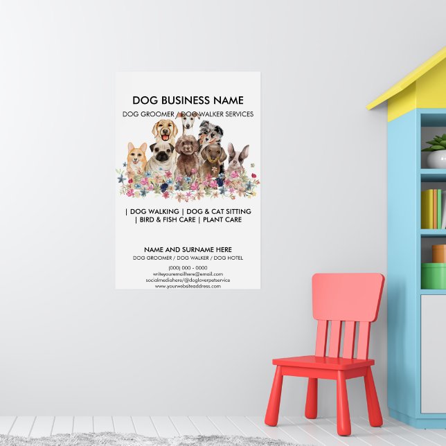 Kleiner Hund Treffpunkt Service Poster (Kinderzimmer 1)