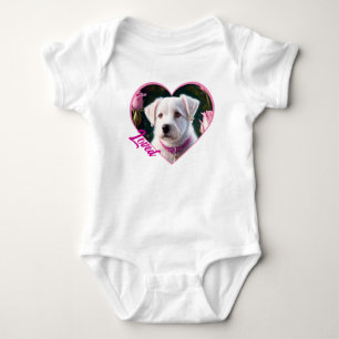 Kleiner Hund und Rose Baby Strampler